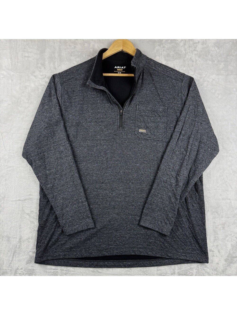 Ariat Rebar Foundation 1/4 Zip Work Pullover Heather Men's XL Performance Pocket